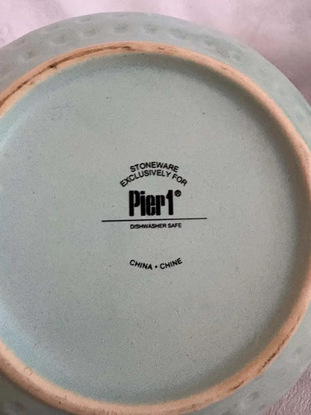 Pier 1 Imports Stoneware Teapot and 4 Tea Cup Set in Light Blue Textured Finish
